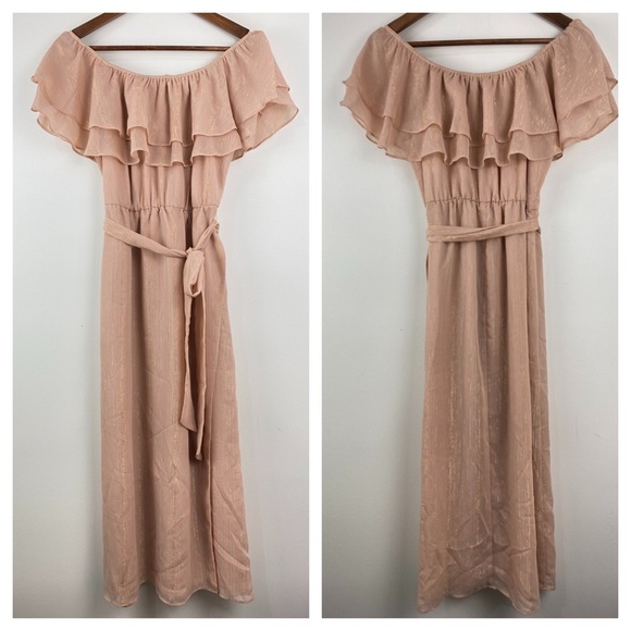 NWT Show Me Your Mumu Women’s Pink Faux Wrap Off Shoulder Rosie Dress - size L - Picture 2 of 12